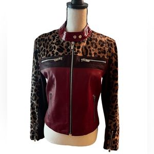 The Mighty Company Contrast Leather Jacket sz Medium